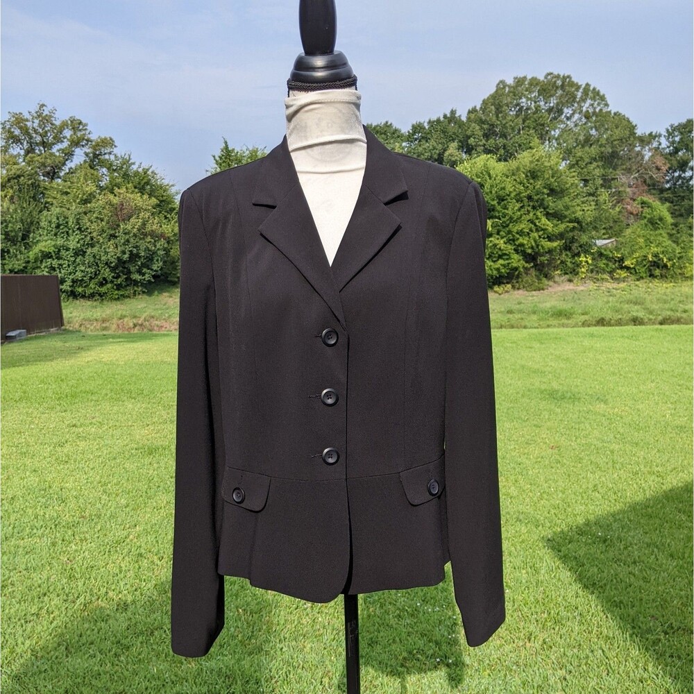 BRIGGS NEW YORK Jacket Blazer Women's Black Lined Office Career Professional 14